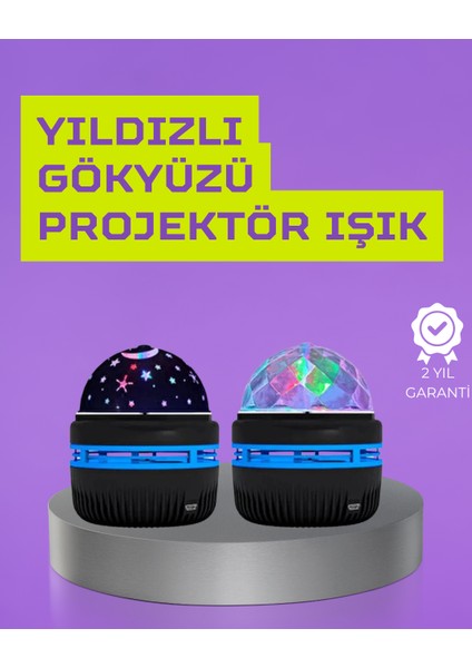 Nrzsnt Usb’li Yıldız Projektör Lamba – Döner Galaxy Işık Şovu, Çocuk ve Yetişkin Uyku Lambası