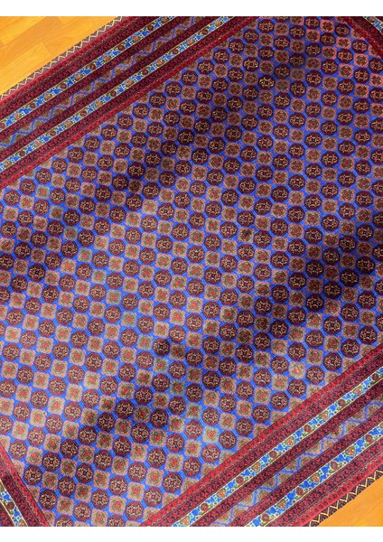 El Dokuma Afgan Halı Ince Dokuma Bordo Mavi Renk 3 Metre Kare fırsatları