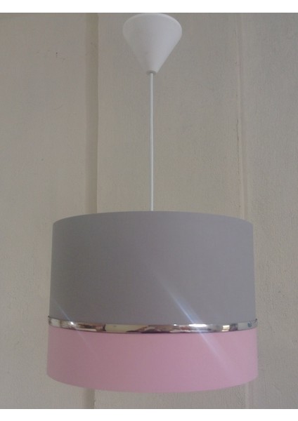 Gri Pembe M-724 Kumaş Kaplama 2.li Set Yatak Odası Genç ve Çocuk Odası Avize ve Abajur Seti fiyatları