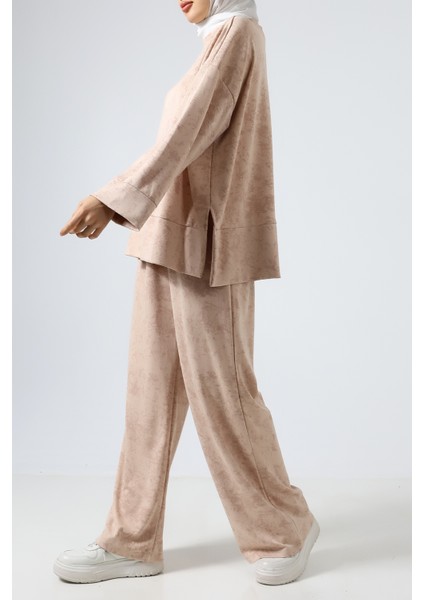 Baskılı Polyviskon Kumaş Ikili Takım – Rahat ve Şık Tunik & Pantolon Kombini indirimleri