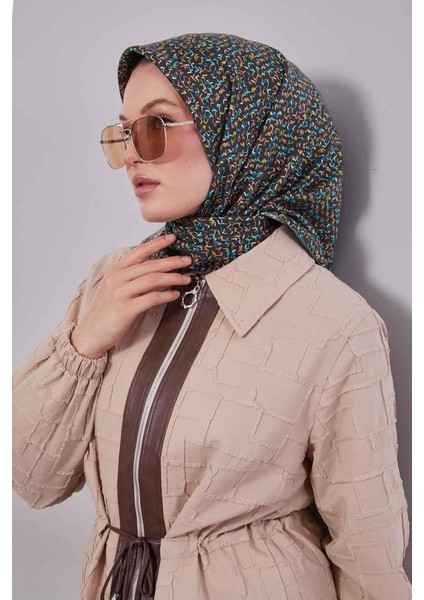 Acı Kahve Mini Yazı Detayi Twill Ipek EŞARP-0926 fiyatları