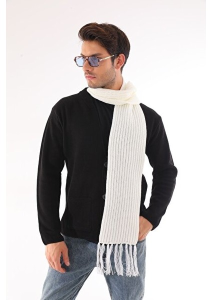 Unisex Selanik Örgü Püsküllü Atkı Standart