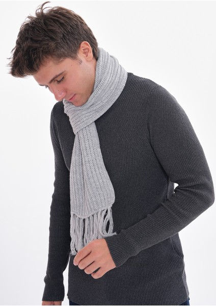 Unisex Selanik Örgü Püsküllü Atkı Standart
