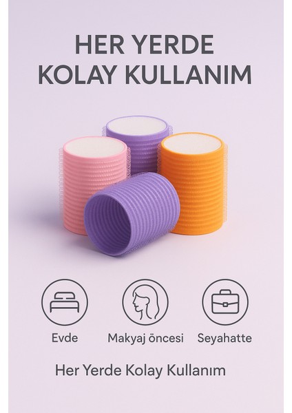 RO96 Isısız Saç Bigudisi Seti 6’lı – Mor Pembe Turuncu – Orta Boy – Doğal Dalga ve Hacim fırsatları