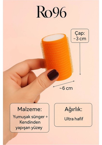 RO96 Isısız Saç Bigudisi Seti 6’lı – Mor Pembe Turuncu – Orta Boy – Doğal Dalga ve Hacim