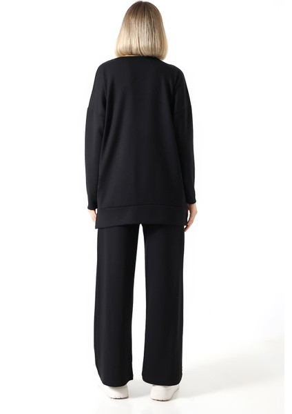 Düz Polyviskon Kumaş Ikili Takım – Rahat Kesim Tunik & Pantolon Kombini fiyatları