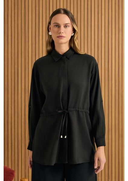 Beli Bağcıklı Tencel Tunik modelleri