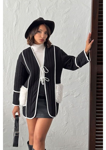 Peluş Detaylı Kadın Kaban fırsatları