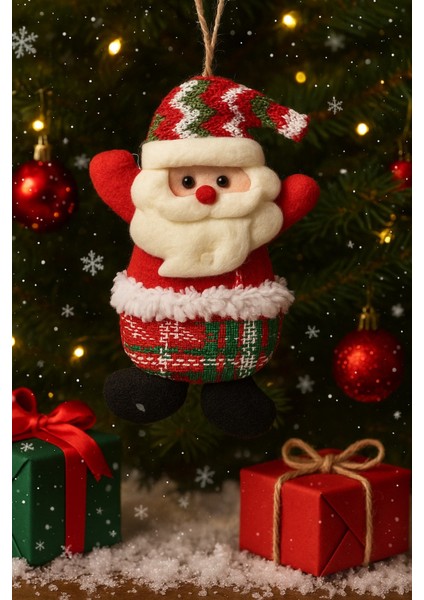 2026 Noel Yılbaşı Çam Ağacı Süsü Peluş Tekstil Örme Orta Boy 17 cm x 11 cm modelleri