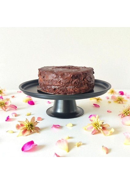 Metal Kek ve Pasta Standı Kek Tabağı 24 cm Paslanmaz Ikramlık