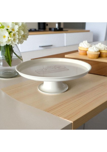 Metal Kek ve Pasta Standı Kek Tabağı 24 cm Paslanmaz Ikramlık fiyatları