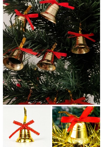 3 Lü Yılbaşı Seti-10 mt Animasyonlu Peri Led-12 Adet Çam Ağacı Çanı-12’li Gold Yılbaşı Ç. Ağacı Topu