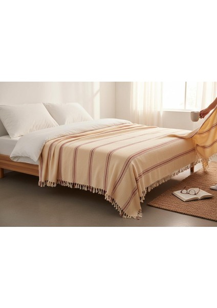 %100 Pamuk Çift Kişilik Püsküllü Pike, Yatak Örtüsü 240X260CM indirimleri