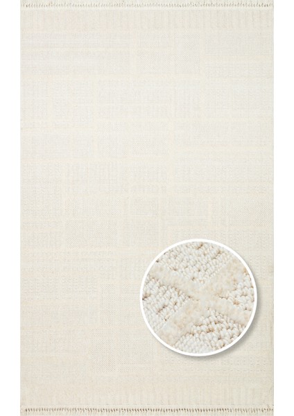 Hurgada 03 White Yumuşak Modern Iskandinav Tarzlı Yolluk, Koridor, Salon, Oturma Odası Halısı