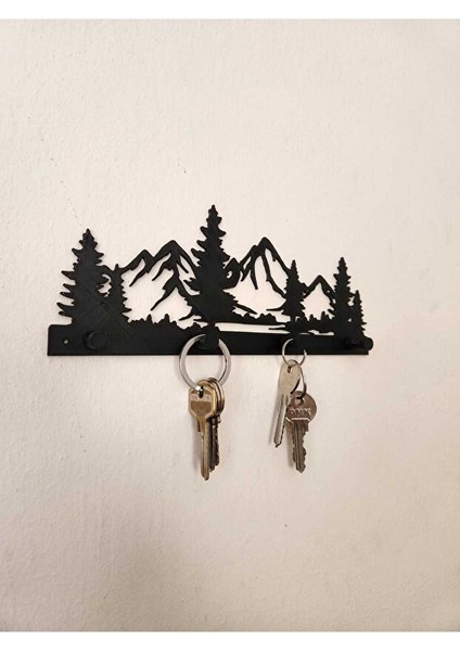 Dağ ve Ağaç Desenli Anahtar Askılığı Ultra Güçlü Yapışkanlı Askı Delmeden Montaj | Güçlü Taşıyıcı modelleri