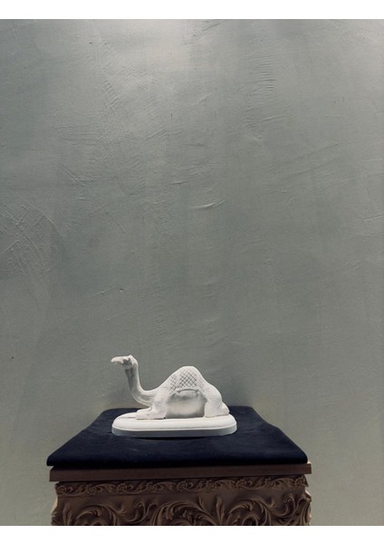 Dekoratif Deve Biblo 23×23×10 cm | Orta Doğu Temalı Polyester Heykel | Klasik & Modern Ev Ofis Dekoru | Boyanabilir Biblo