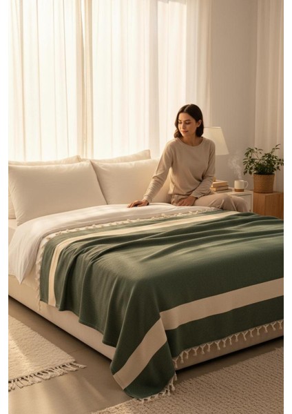 %100 Pamuk Çift Kişilik Püsküllü Pike, Yatak Örtüsü 130X180CM indirimleri