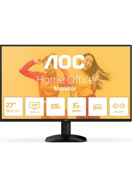 27 Aoc Q27B35S3 IPS 1ms 120MHZ 1xhdmı 1xdp 2k Qhd 2560X1440 Hoparlör Flıcker-Free Vesa Siyah