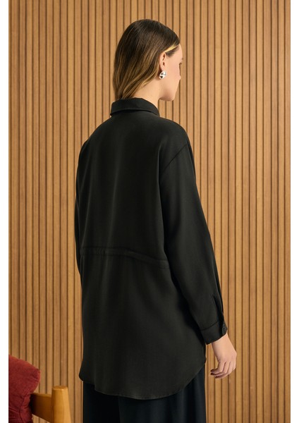 Beli Bağcıklı Tencel Tunik