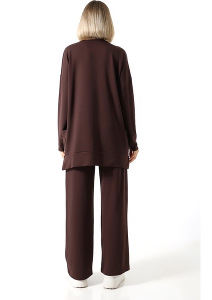 Düz Polyviskon Kumaş Ikili Takım – Rahat Kesim Tunik & Pantolon Kombini fiyatları