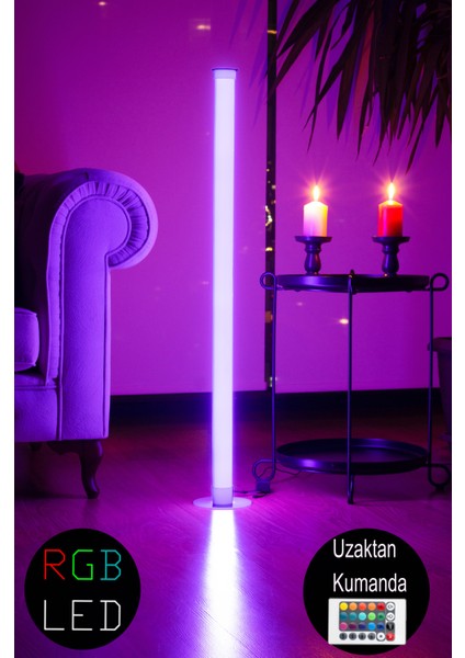 360 Derece Beyaz ve Renkli RGB Yerden Aydınlatma Lambader Uzaktan Kumandalı Renk Geçişli fiyatları