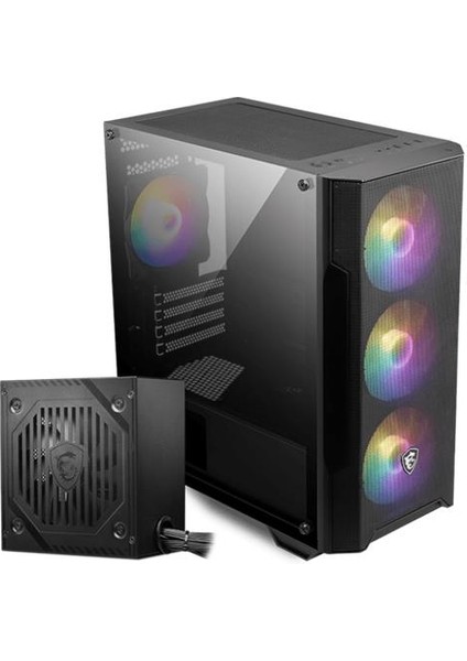 Msı Mag Forge M100A D60 Akrilik Yan Panel 3X120MM 1X120MM Argb Fan 600W 80+ Psu Matx Gamıng Kasa fiyatları