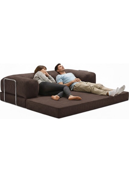 Meganest Modern Fitilli Kadife Kanepe| Yatak Olabilen, Dayanıklı Orta Sert Sünger, Yıkanabilir Kılıf fırsatları