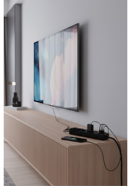 5 Priz + 4 USB (2 Type-C) Akım Korumalı Anahtarlı Uzatma Kablosu – 2 Metre modelleri