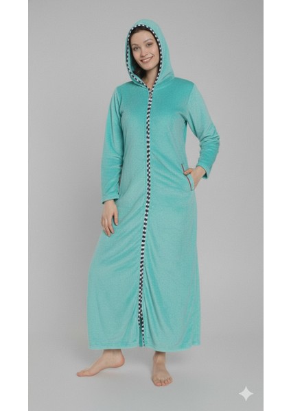 Bayan Kapşonlu Havlu Elbise