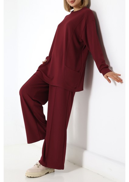 Düz Polyviskon Cepli Tunik & Pantolon Ikili Takım – Günlük Şık Kombin fırsatları