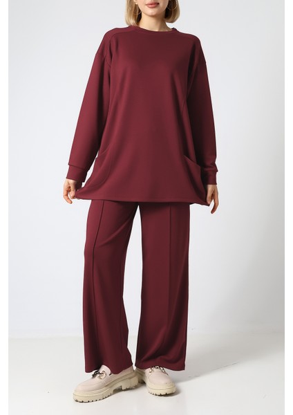 Düz Polyviskon Cepli Tunik & Pantolon Ikili Takım – Günlük Şık Kombin indirimleri