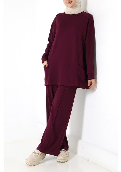 Düz Polyviskon Cepli Tunik & Pantolon Ikili Takım – Günlük Şık Kombin modelleri