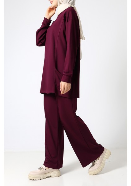 Düz Polyviskon Cepli Tunik & Pantolon Ikili Takım – Günlük Şık Kombin indirimleri