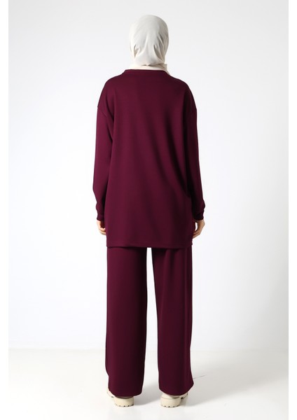 Düz Polyviskon Cepli Tunik & Pantolon Ikili Takım – Günlük Şık Kombin