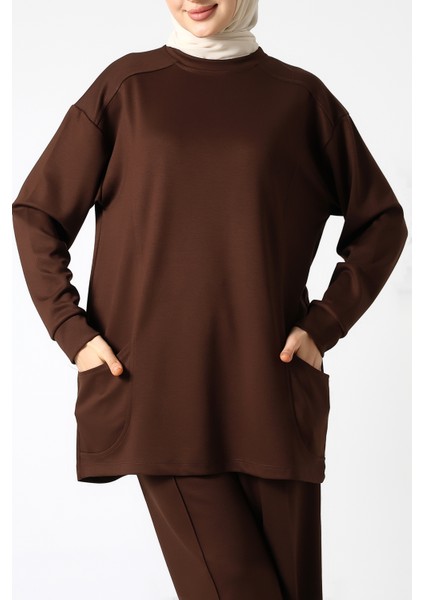 Düz Polyviskon Cepli Tunik & Pantolon Ikili Takım – Günlük Şık Kombin indirimleri