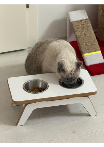 Akçehome Miyavio Kedi & Köpek Mama Standı