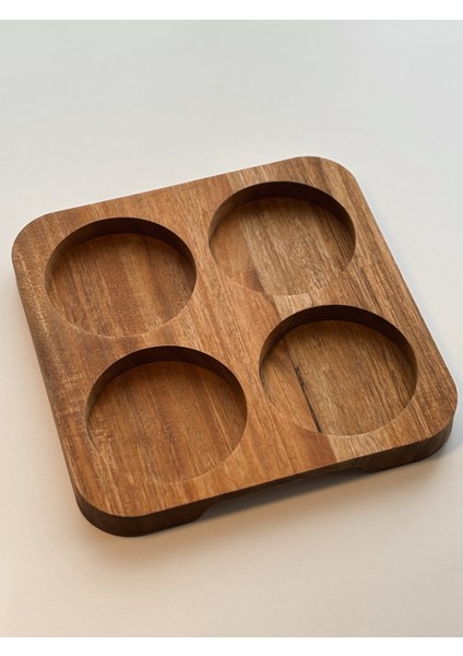 4 Parça Akasya Kapaklı Cam Baharatlık