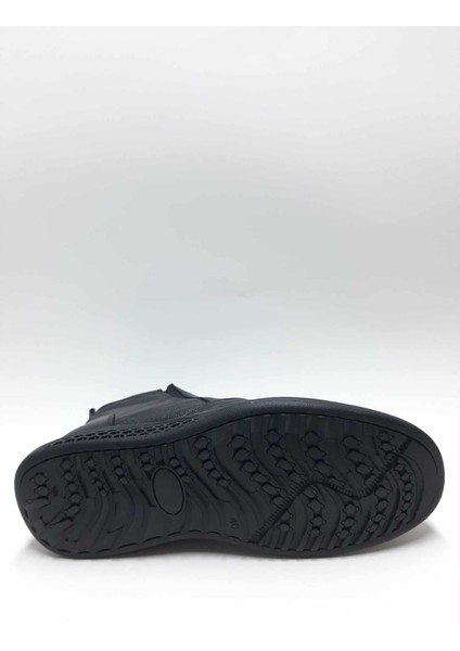 Hakiki Deri Bağcıksız Fermuarlı Esnek Kauçuk Tabanlı Içi Tüylü Siyah Kışlık Erkek Bot C-8951343RTTO fırsatları