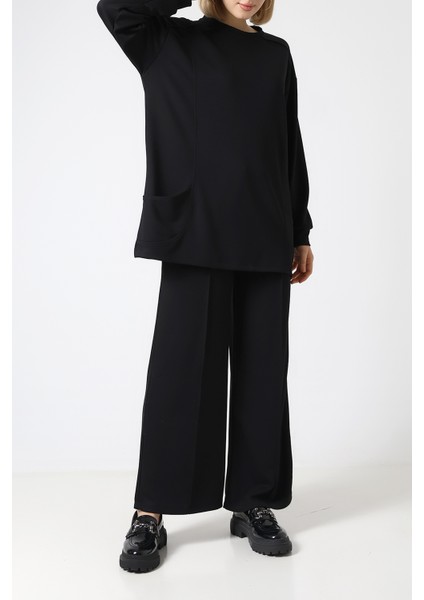 Düz Polyviskon Cepli Tunik & Pantolon Ikili Takım – Günlük Şık Kombin fiyatları