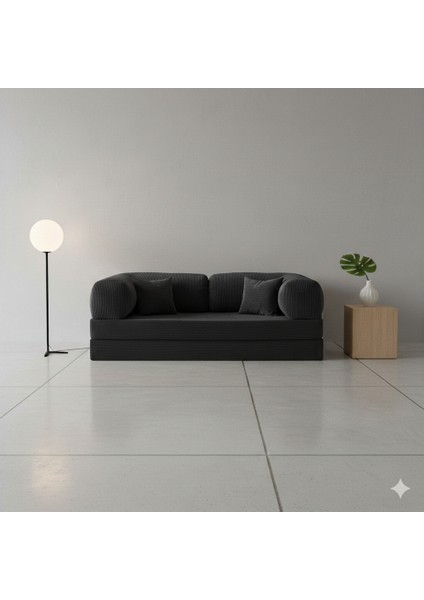 Meganest 200x100 Modern Fitilli Kadife Kanepe| Yatak Olabilen, Dayanıklı Orta Sert Sünger, Yıkanabilir Kılıf modelleri