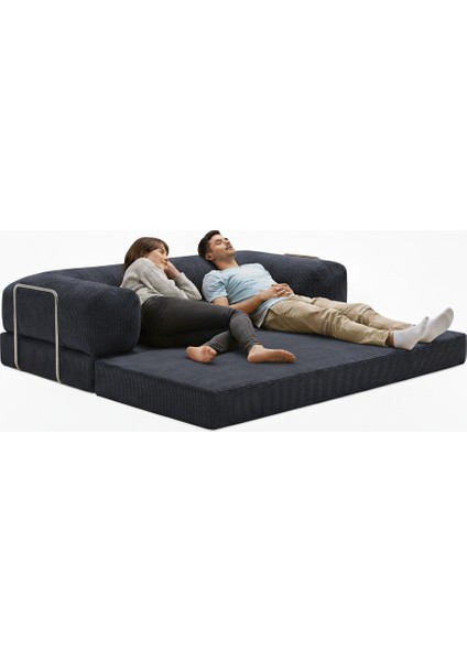 Meganest 200x100 Modern Fitilli Kadife Kanepe| Yatak Olabilen, Dayanıklı Orta Sert Sünger, Yıkanabilir Kılıf fırsatları