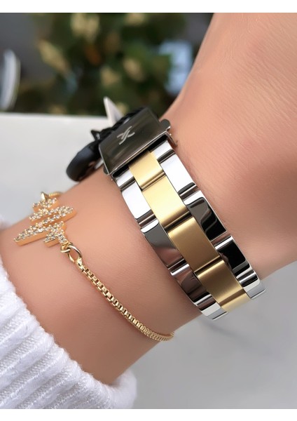 Takvimli Çelik Kadın Kol Saati 3 Atm Su Geçirmezlik 2 Yıl Garantili Bileklik Hediyeli fırsatları