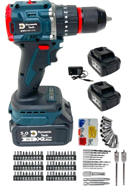 Profesyonel Kömürsüz Darbeli Şarjlı Matkap Çelik Mandren Çift Akülü Vidalama Full Setli modelleri