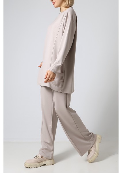 Düz Polyviskon Cepli Tunik & Pantolon Ikili Takım – Günlük Şık Kombin modelleri
