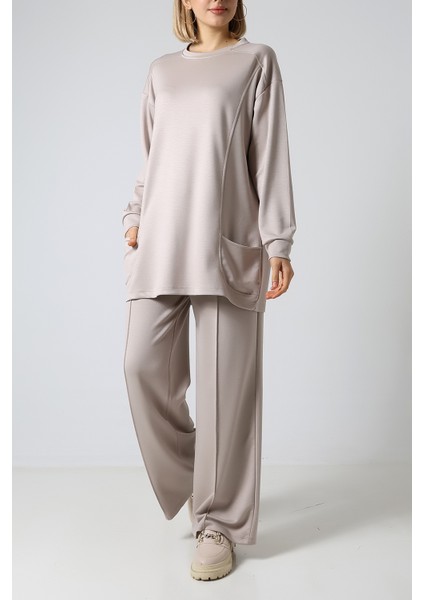 Düz Polyviskon Cepli Tunik & Pantolon Ikili Takım – Günlük Şık Kombin indirimleri