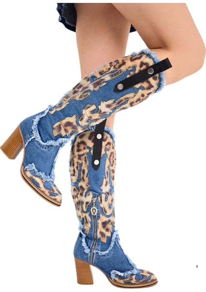 Kovboy Kot Botlar, Kadın Çizmeleri, Topuklu Kot Botlar, Platform Botlar / Doğum Günü Hediyesi