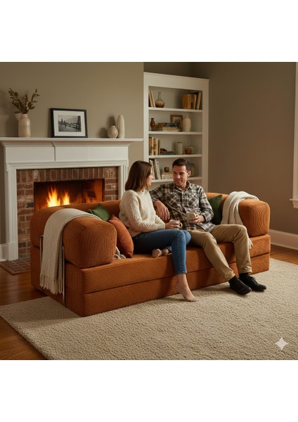 Meganest 200x100 Modern Fitilli Kadife Kanepe| Yatak Olabilen, Dayanıklı Orta Sert Sünger, Yıkanabilir Kılıf fiyatları