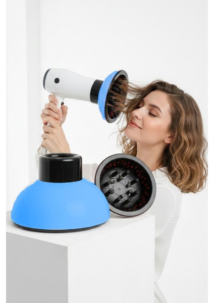 Fön Için Difüzör Vigo Başlık - Saç Kurutma Başlığı Profesyonel Mavi 722404