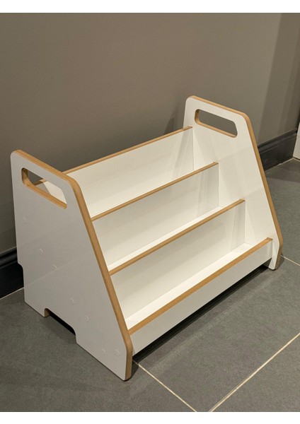 Akçehome Montessori 3 Raflı Beyaz Mdf Çok Kullanışlı Kitaplık fiyatları