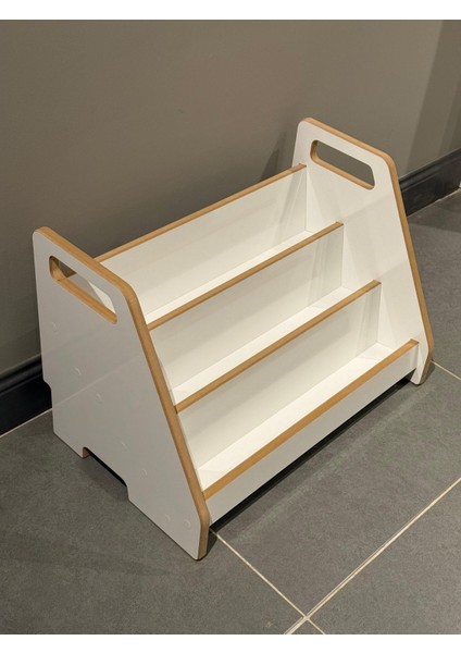 Akçehome Montessori 3 Raflı Beyaz Mdf Çok Kullanışlı Kitaplık modelleri
